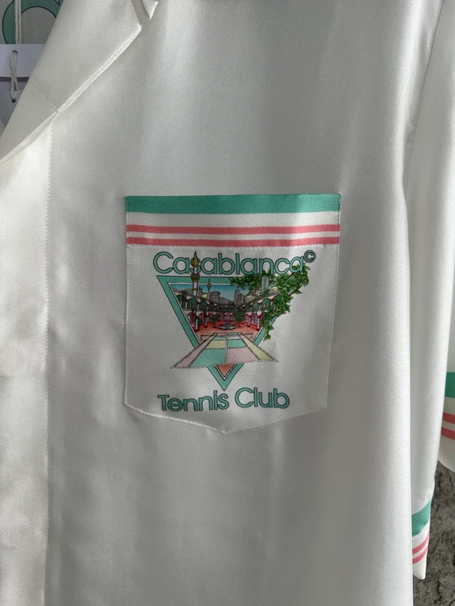 Накладной нагрудный карман рубашки с принтом Casablanca Tennis Club