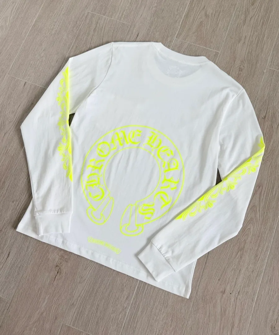 Хлопковый лонгслив Chrome Hearts, вид сзади под углом