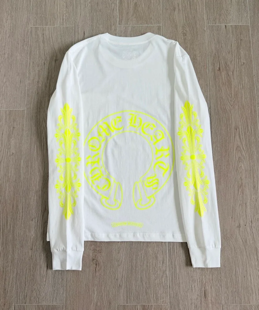 Белый лонгслив Chrome Hearts с длинным рукавом, вид сзади