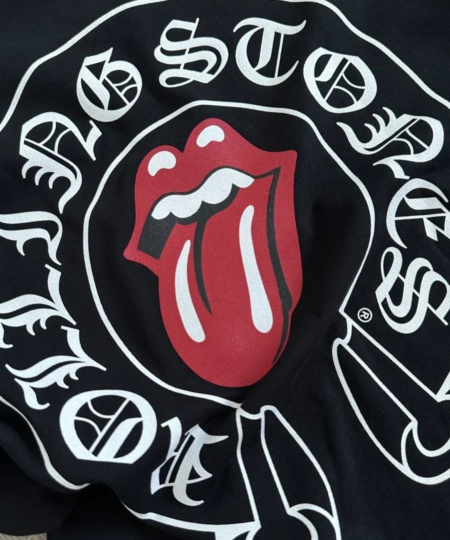 Принт на спине Chrome Hearts x Rolling Stones крупным планом