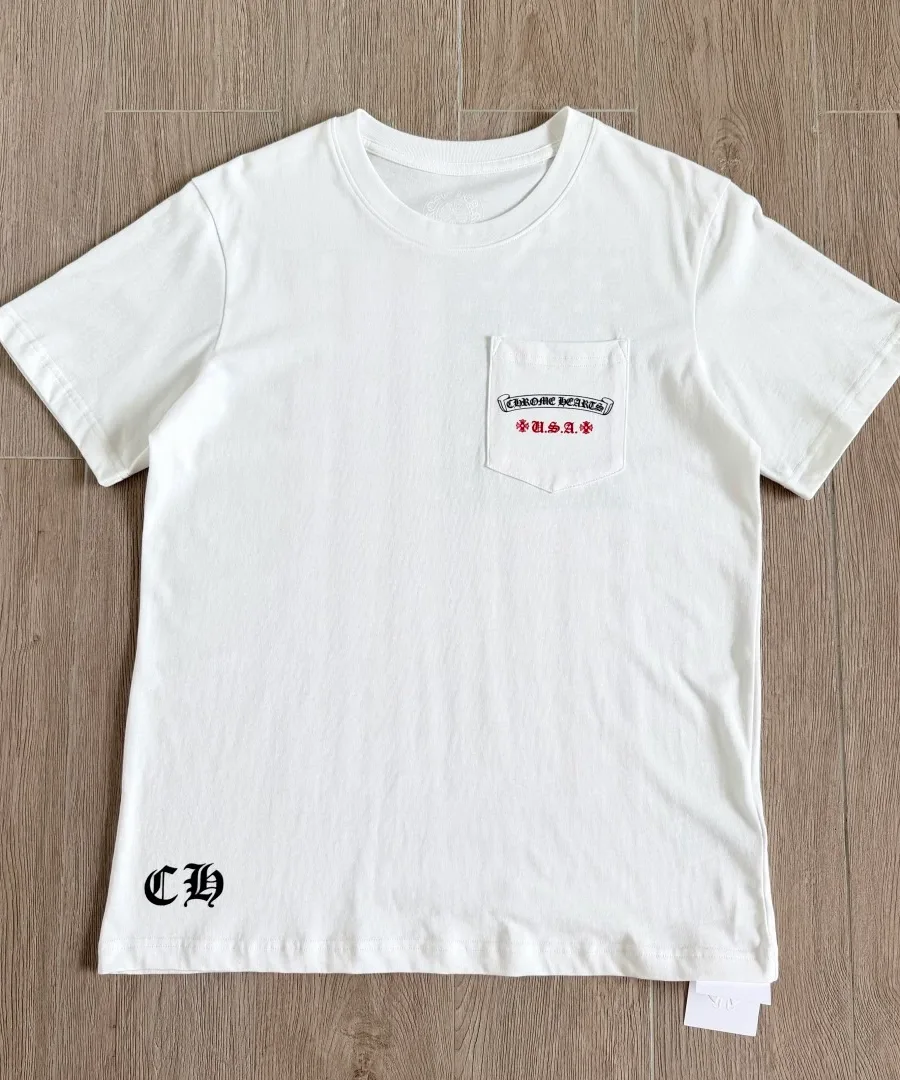 Белая футболка Chrome Hearts, вид спереди
