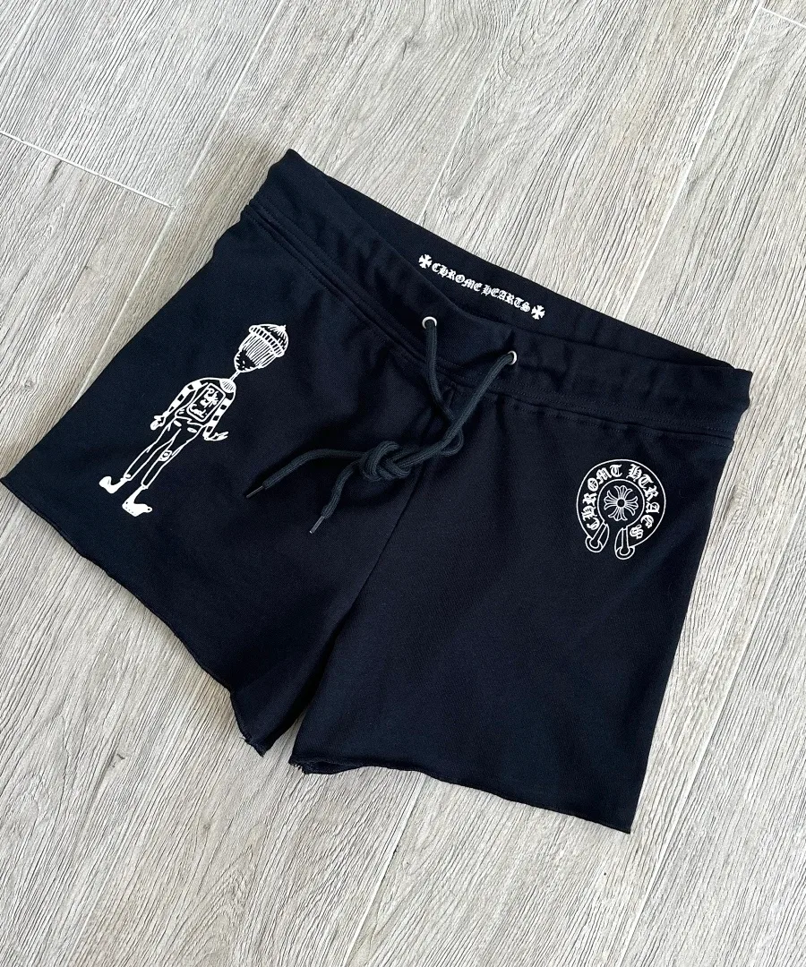 Черные трикотажные шорты Chrome Hearts с принтом под углом