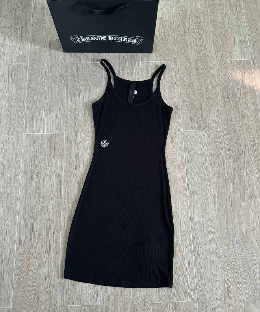 Черное платье-майка Chrome Hearts с фирменным пакетом