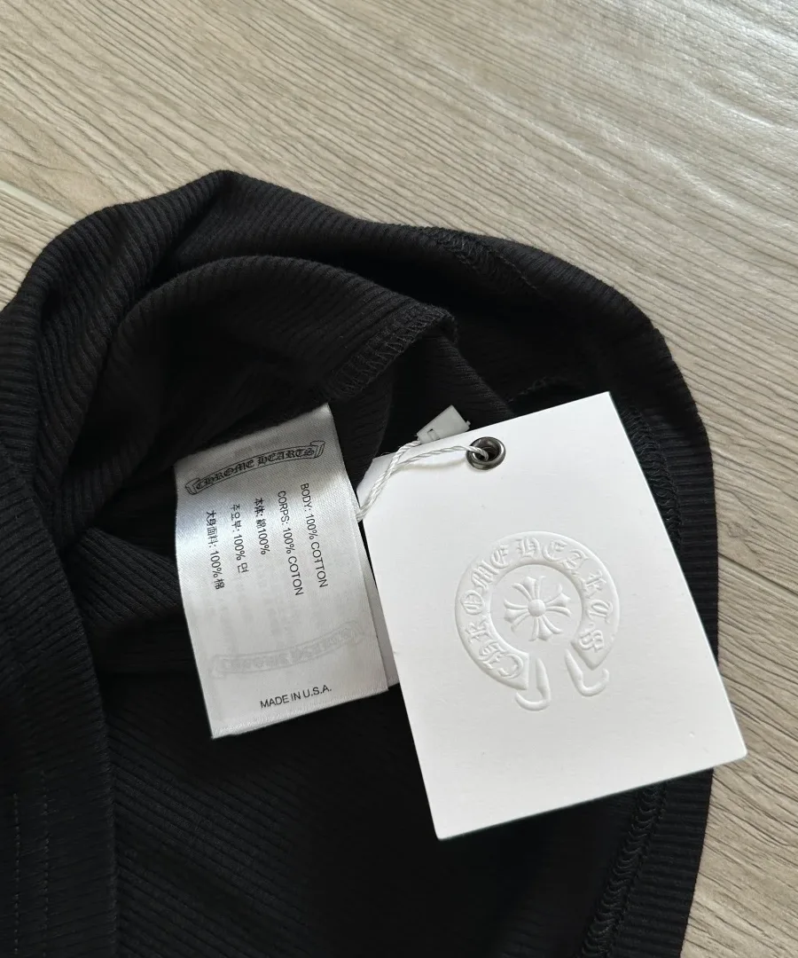Этикетка с составом 100% хлопок платья Chrome Hearts