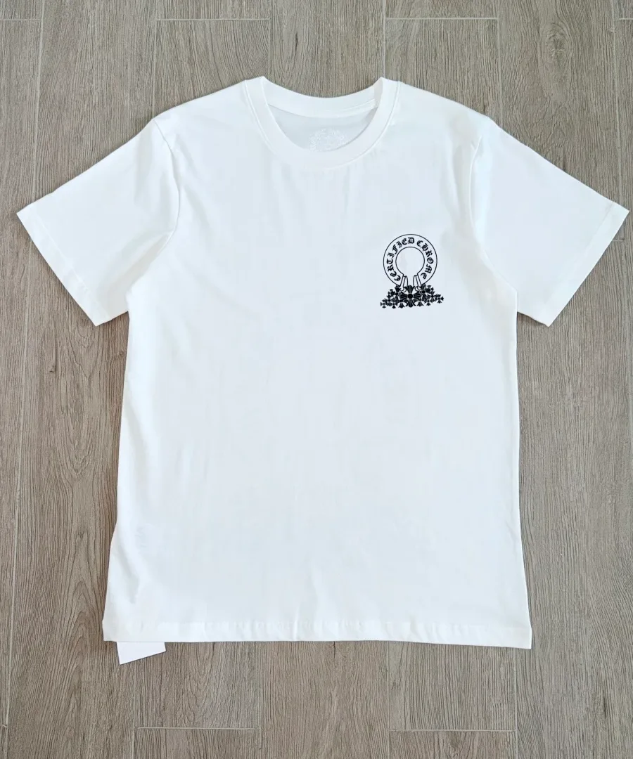 Белая футболка Chrome Hearts Certified Chrome, вид спереди