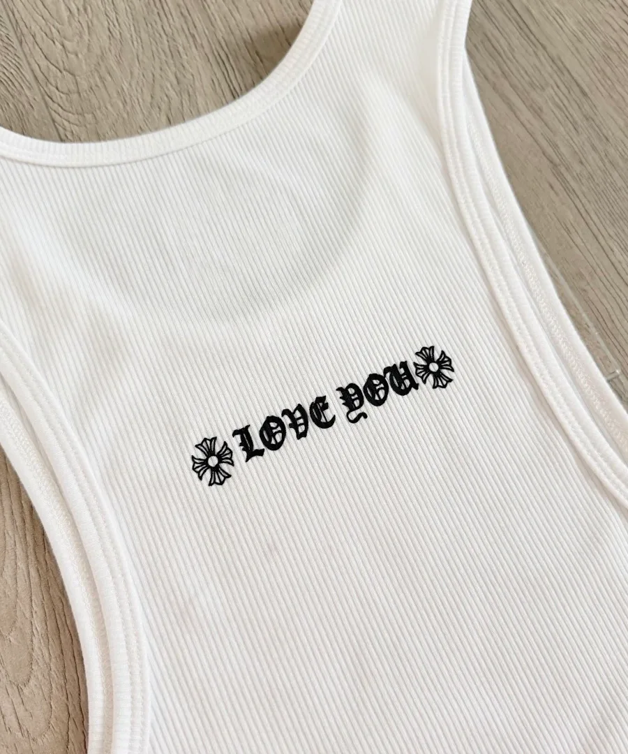Спинка майки Chrome Hearts с надписью Love You