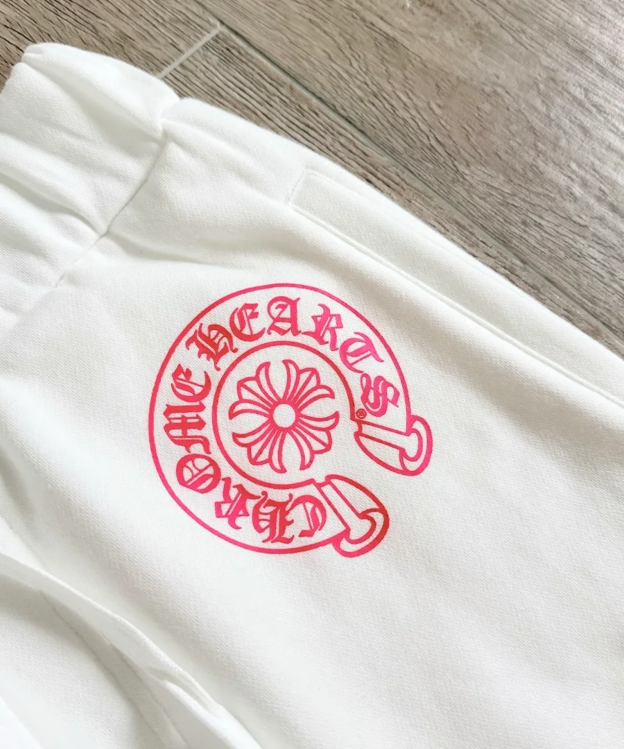 Верхняя часть спортивных штанов Chrome Hearts с розовым логотипом