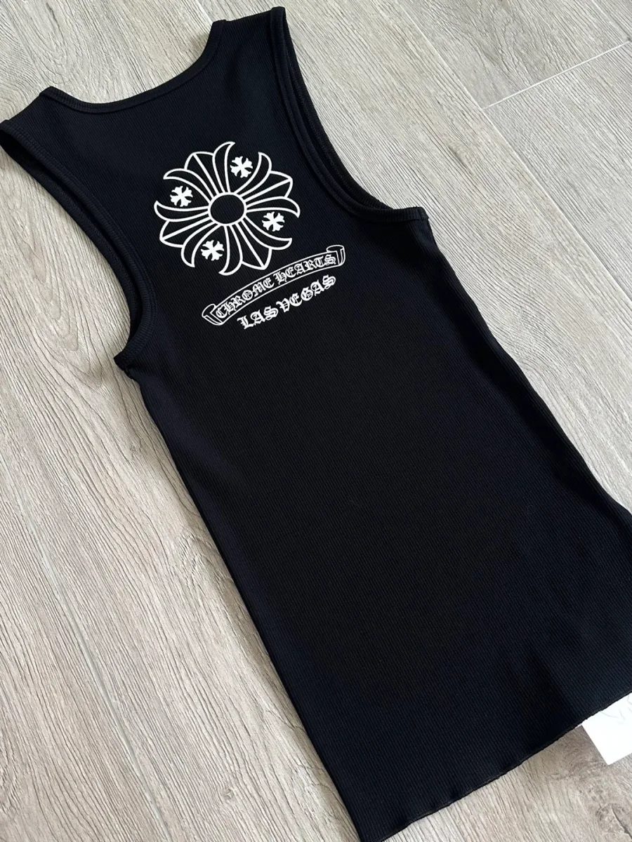 Черная майка Chrome Hearts, вид со спины