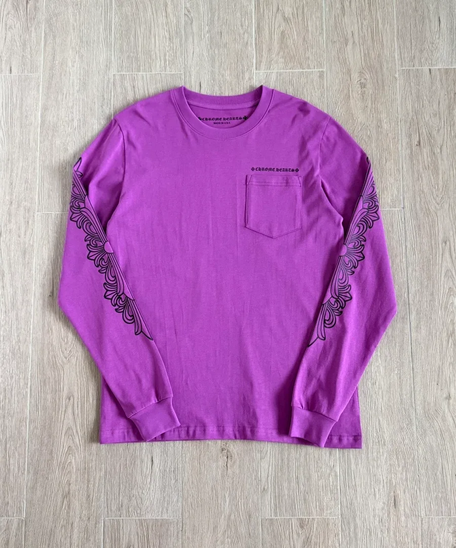 Фиолетовый лонгслив Chrome Hearts Matty Boy Spider Web, вид спереди