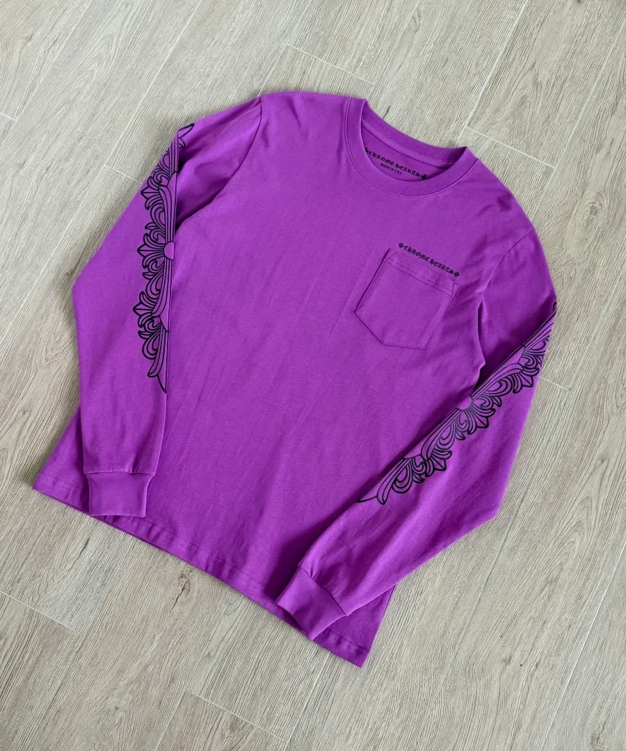 Фиолетовый лонгслив Chrome Hearts Matty Boy Spider Web под углом