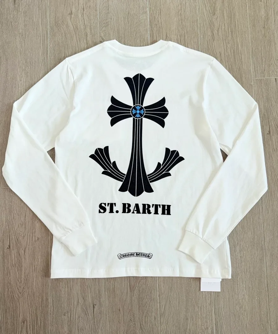 Белый лонгслив Chrome Hearts ST. Barth, вид сзади