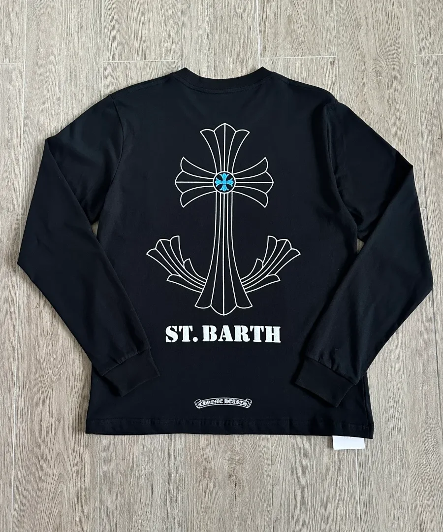 Черный лонгслив Chrome Hearts ST. Barth, вид сзади