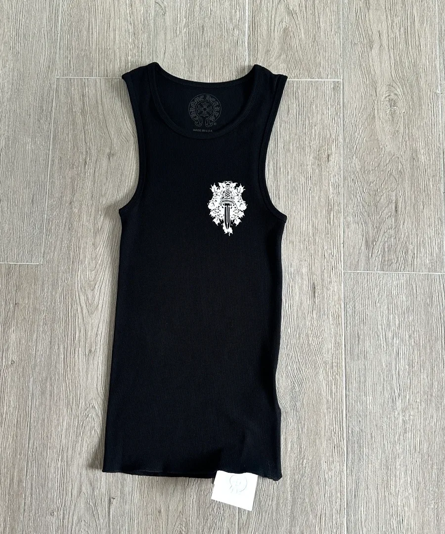 Черная майка Chrome Hearts, вид спереди