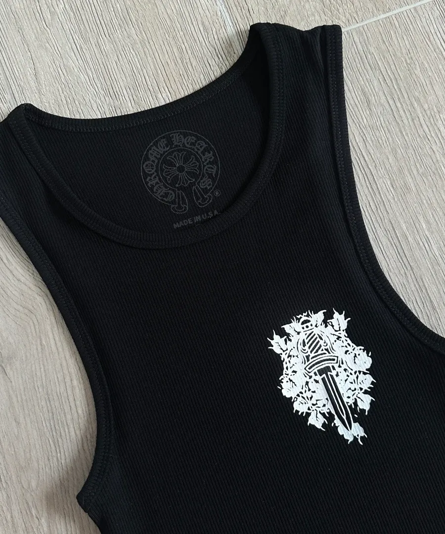 Верхняя часть майки Chrome Hearts с принтом кинжала