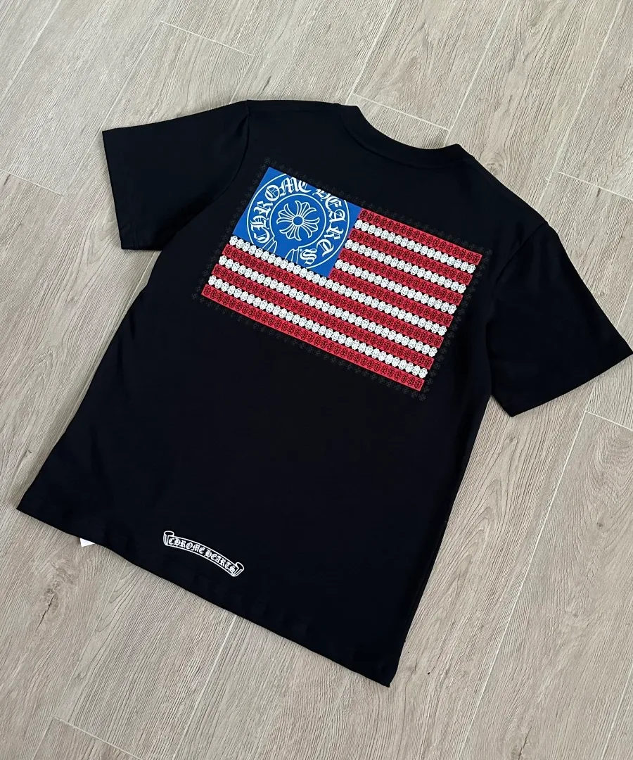 Черная футболка Chrome Hearts сзади под углом