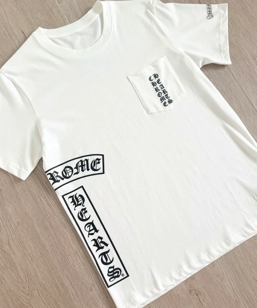 Белая футболка Chrome Hearts, вид спереди