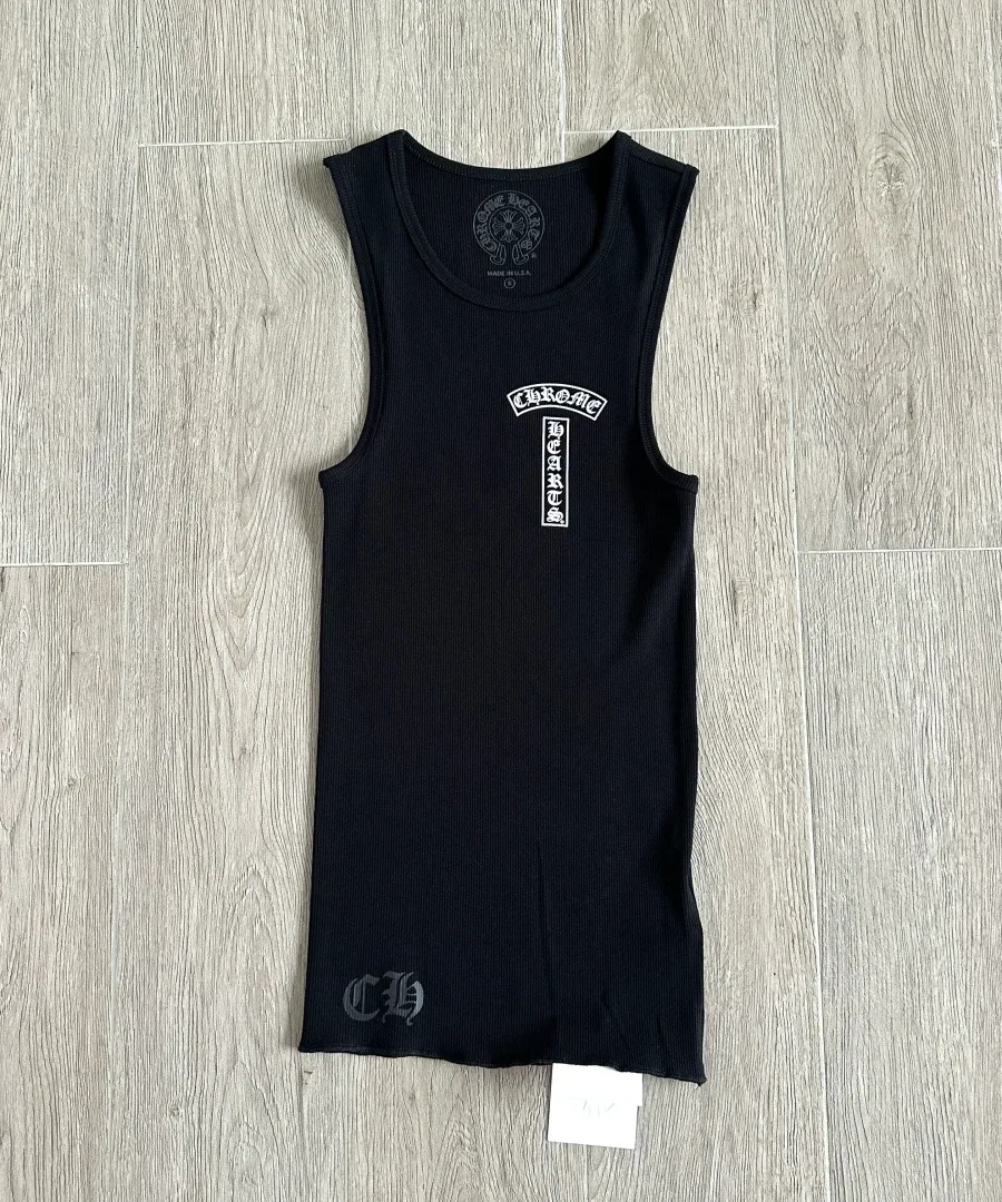 Черная майка Chrome Hearts, вид спереди
