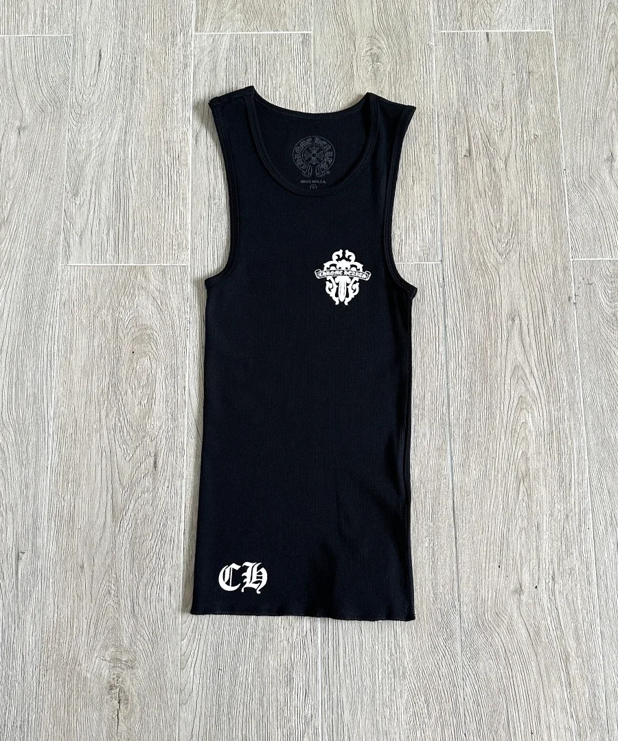 Черная майка Chrome Hearts, вид спереди