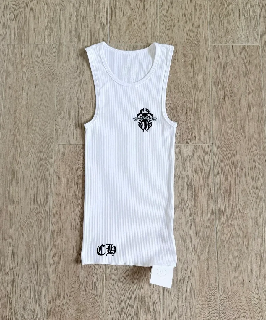 Белая майка Chrome Hearts, вид спереди