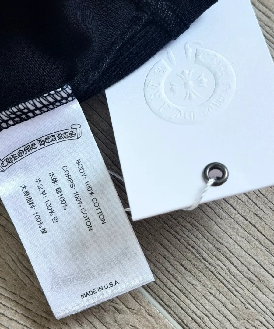 Бирка с составом ткани топа Chrome Hearts (100% хлопок)