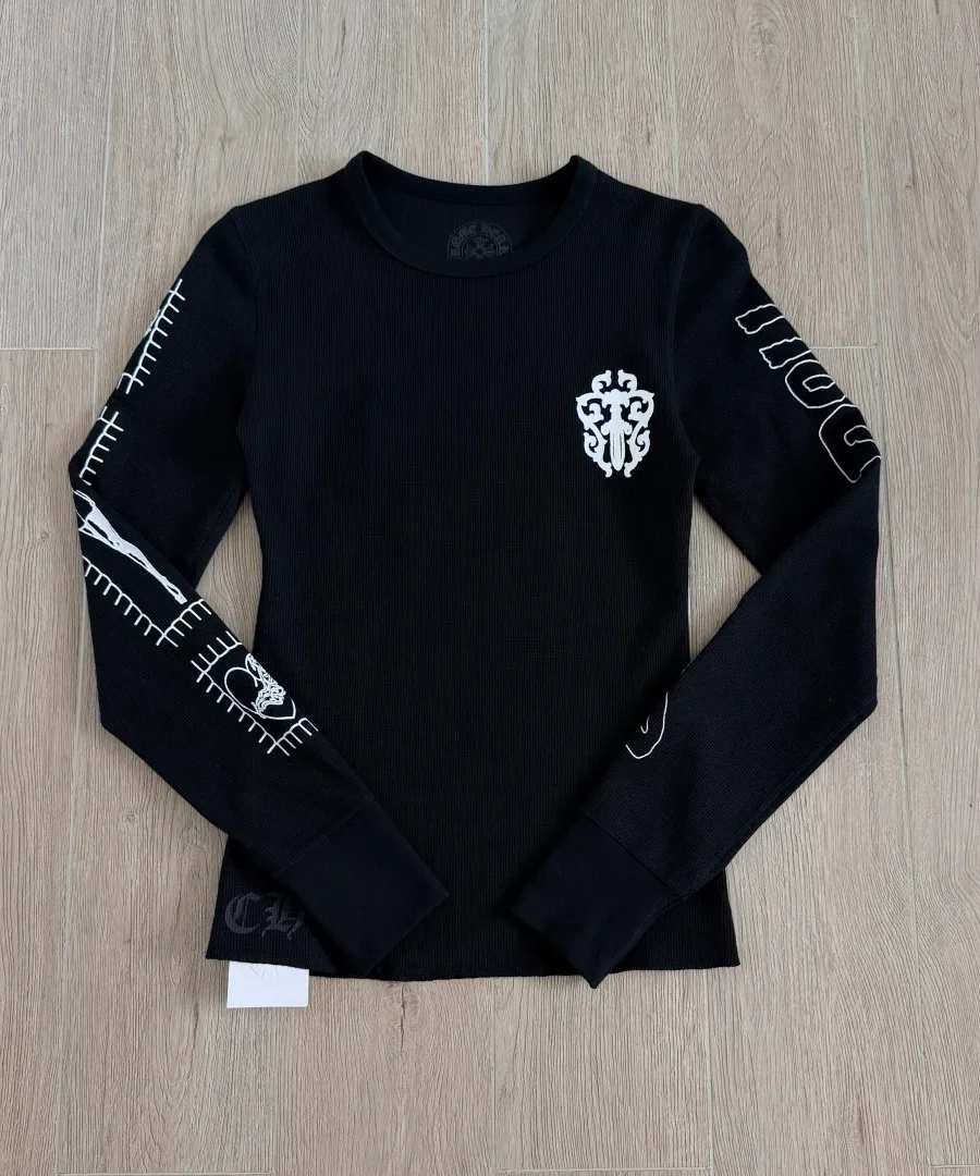 Черный лонгслив Chrome Hearts Deadly Doll, вид спереди