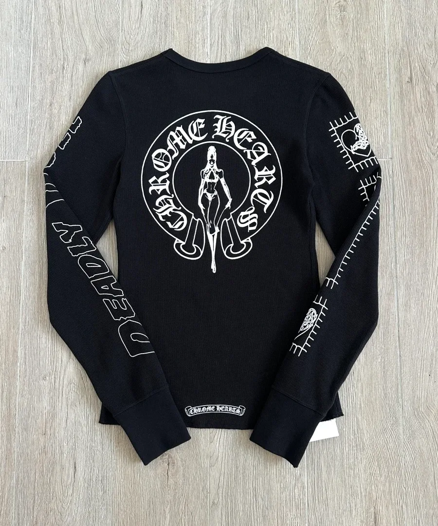 Черный лонгслив Chrome Hearts Deadly Doll, вид сзади