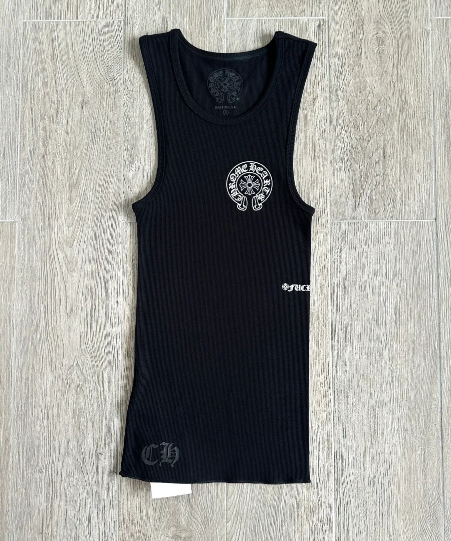 Черная майка Chrome Hearts, вид спереди