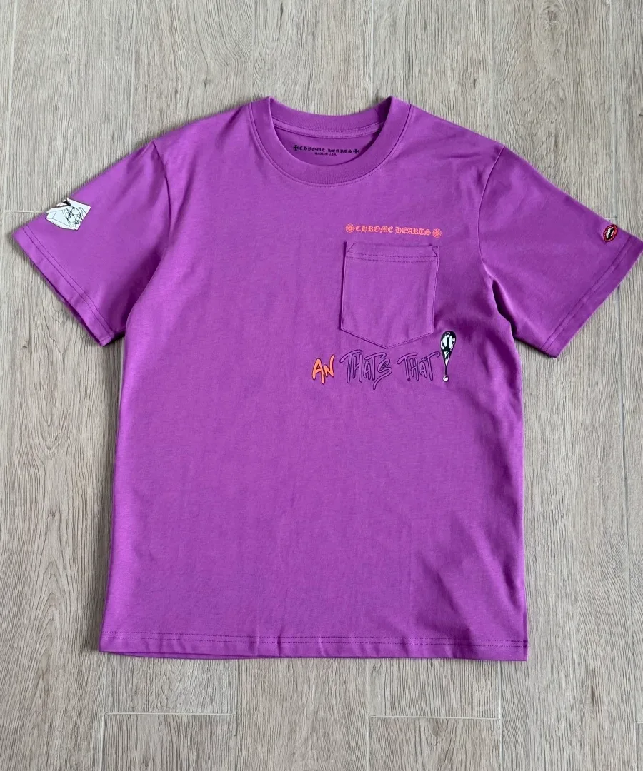 Фиолетовая футболка Chrome Hearts x Matty Boy, вид спереди