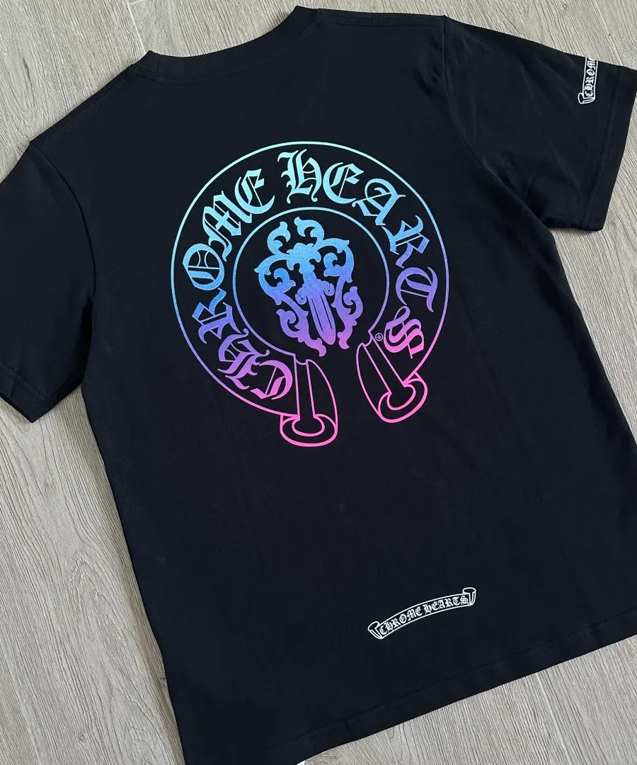 Черная футболка Chrome Hearts вид со спины