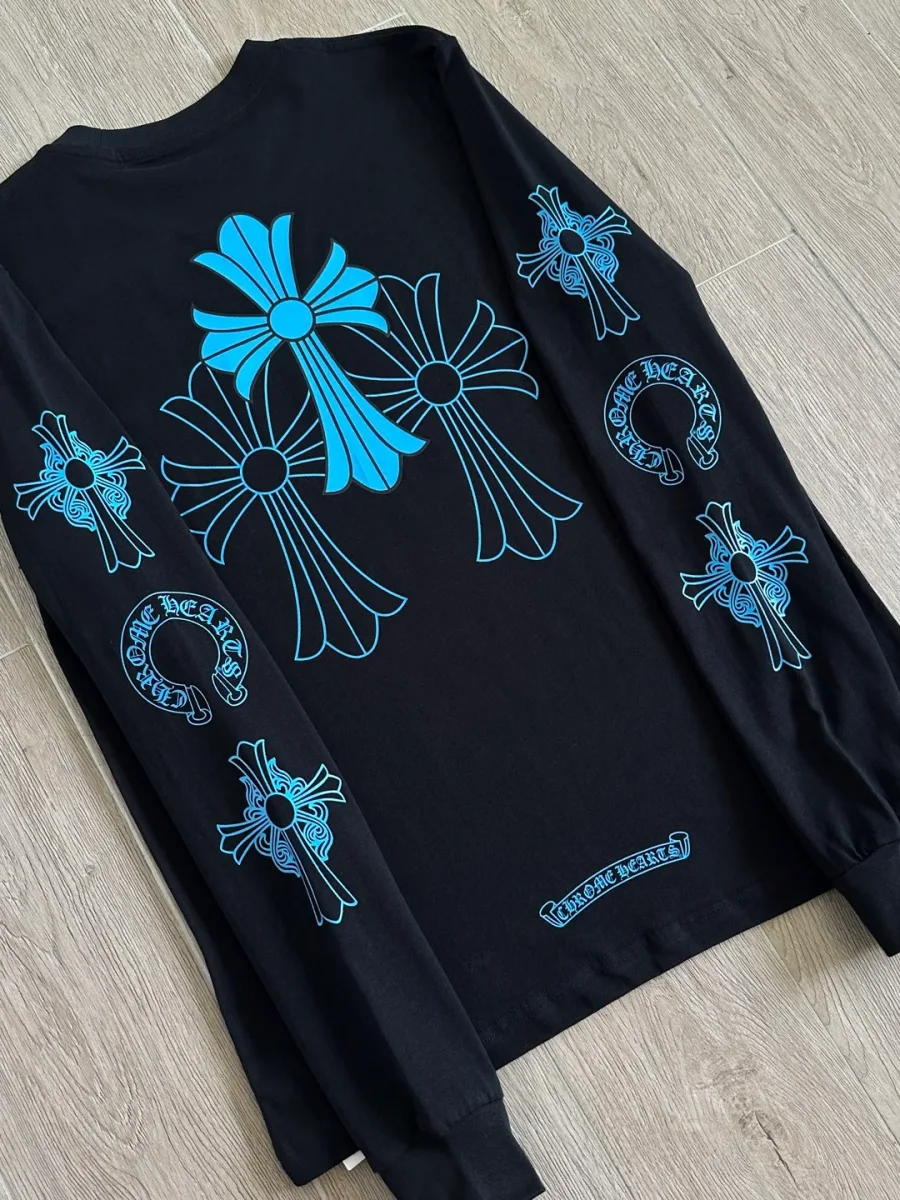 Черный лонгслив Chrome Hearts CH23SS, детальный вид сзади
