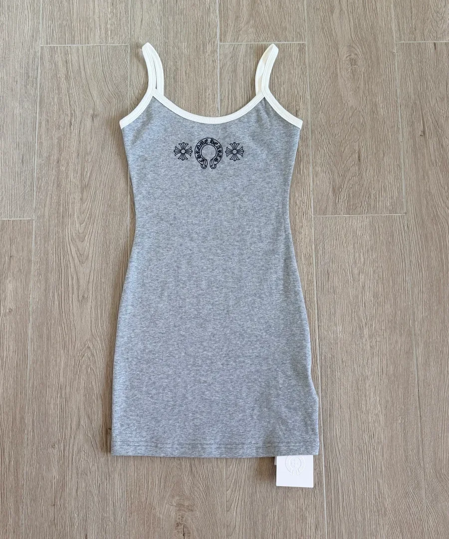 Серое платье-майка Chrome Hearts, вид спереди