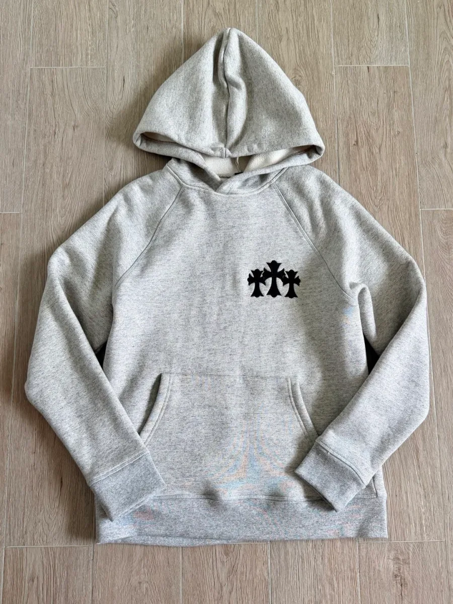 Худи Chrome Hearts серого цвета, фронтальный вид