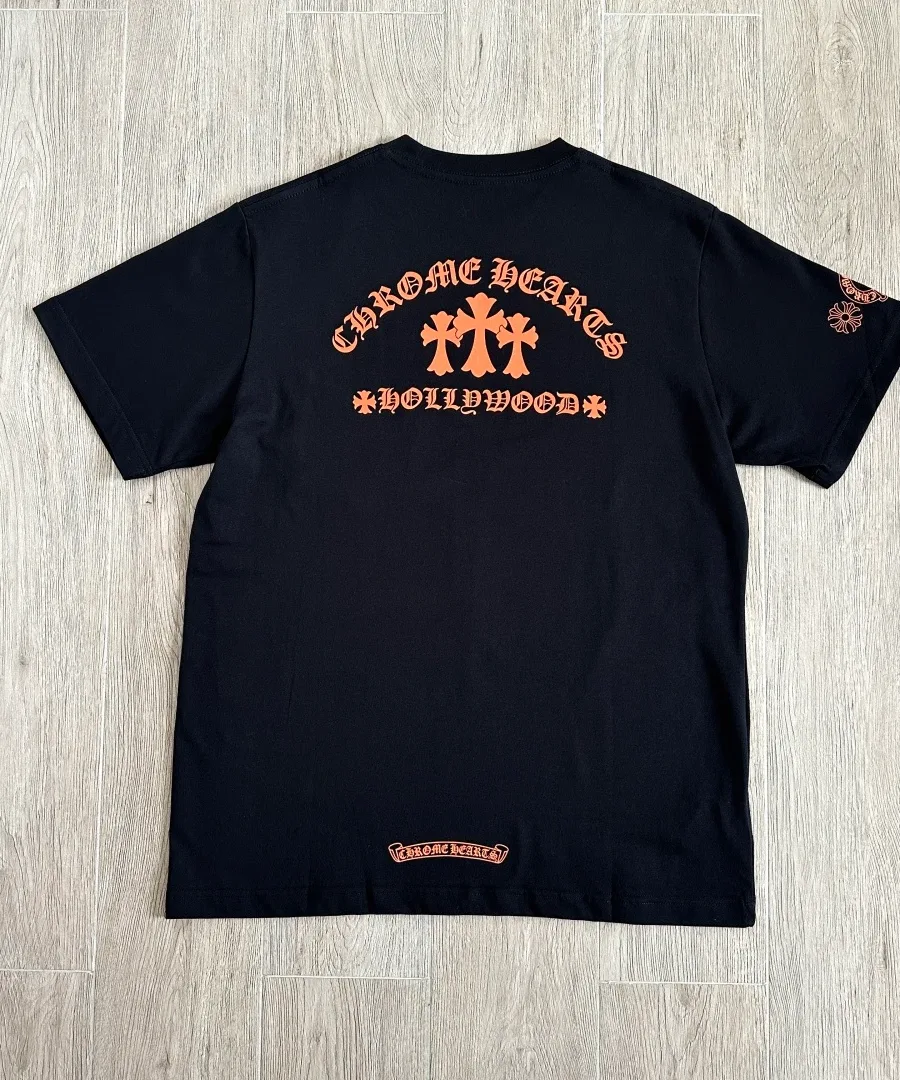 Черная футболка Chrome Hearts сзади