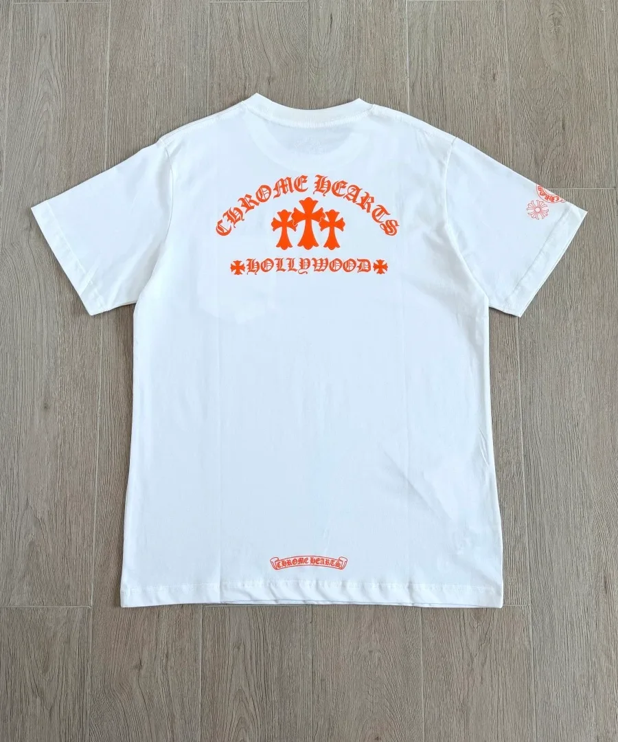 Белая футболка Chrome Hearts сзади