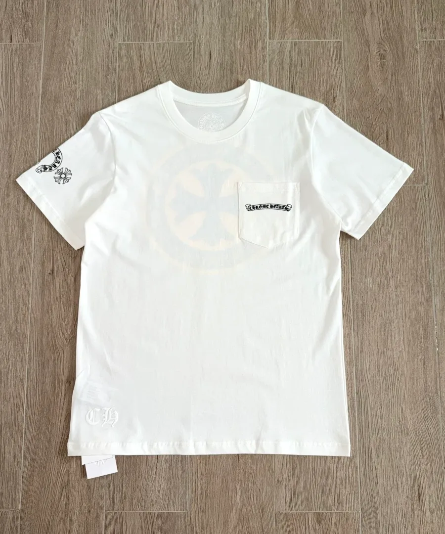 Белая футболка Chrome Hearts спереди