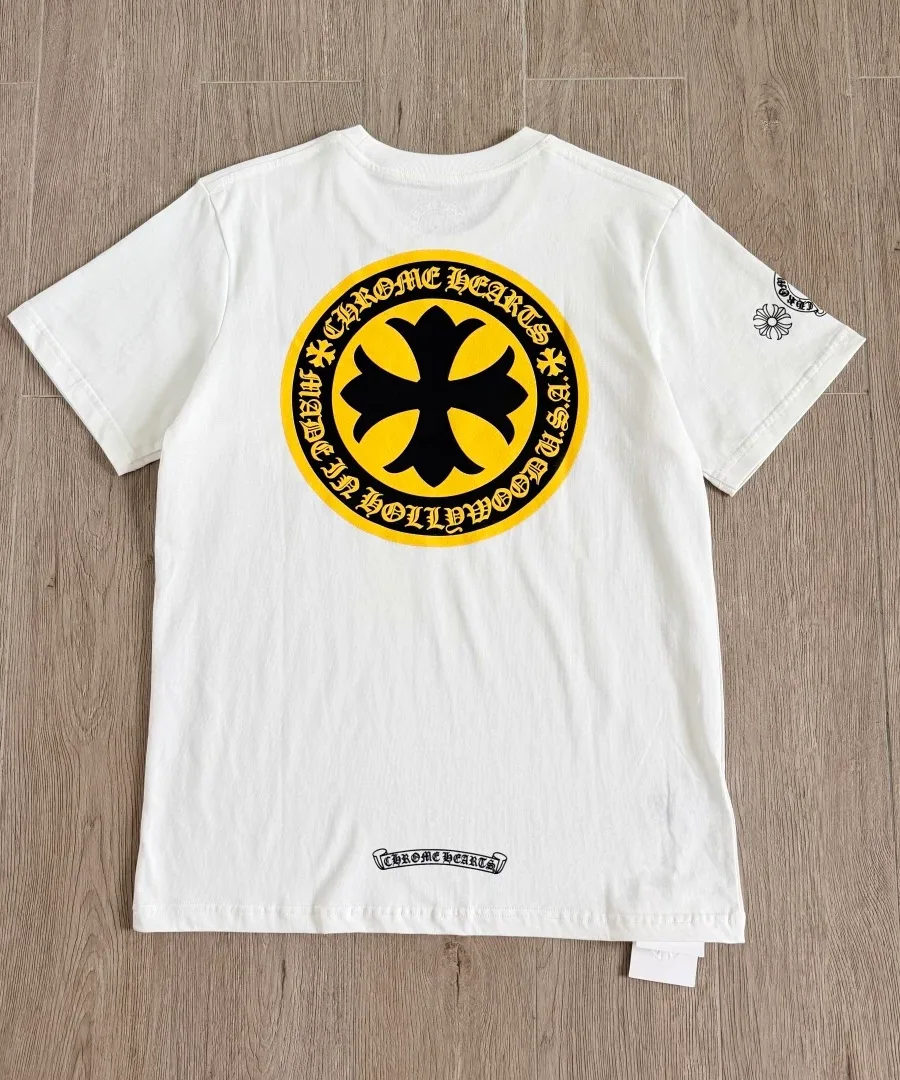 Белая футболка Chrome Hearts сзади