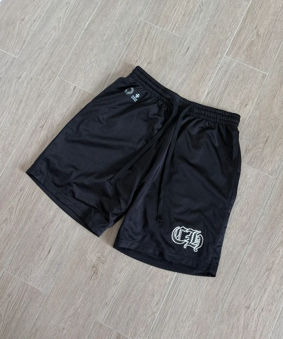 Спортивные шорты Chrome Hearts из черной сетки