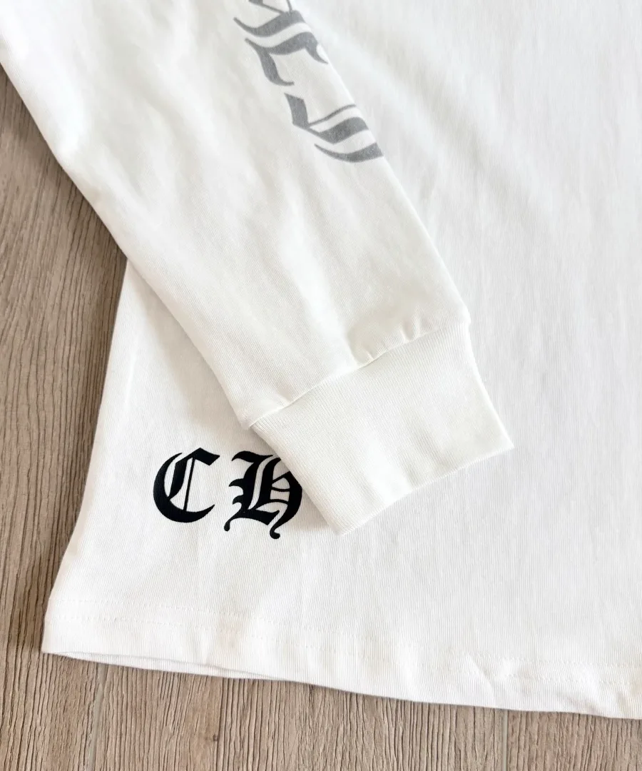 Низ белого лонгслива Chrome Hearts