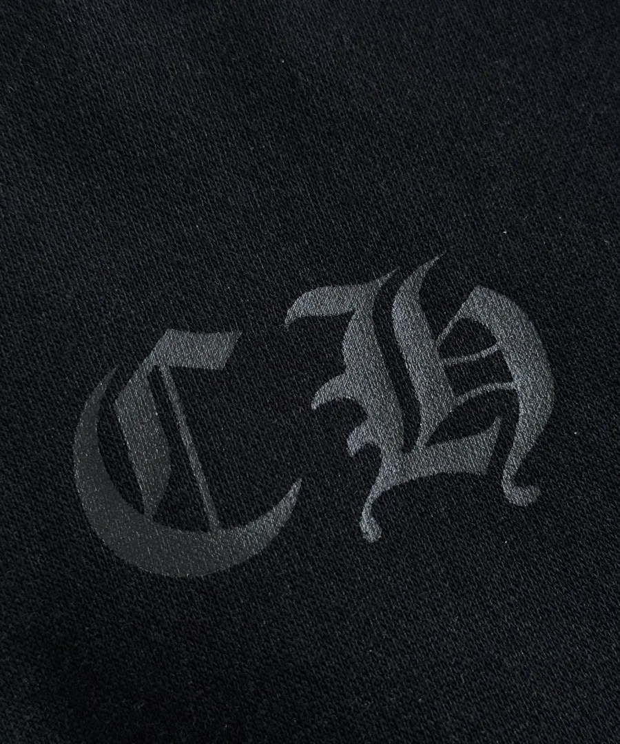 Принт с логотипом CH на черных спортивных штанах Chrome Hearts