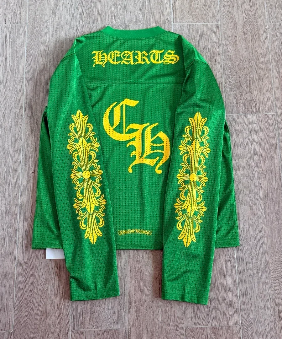 Зеленое сетчатое джерси Chrome Hearts, вид сзади