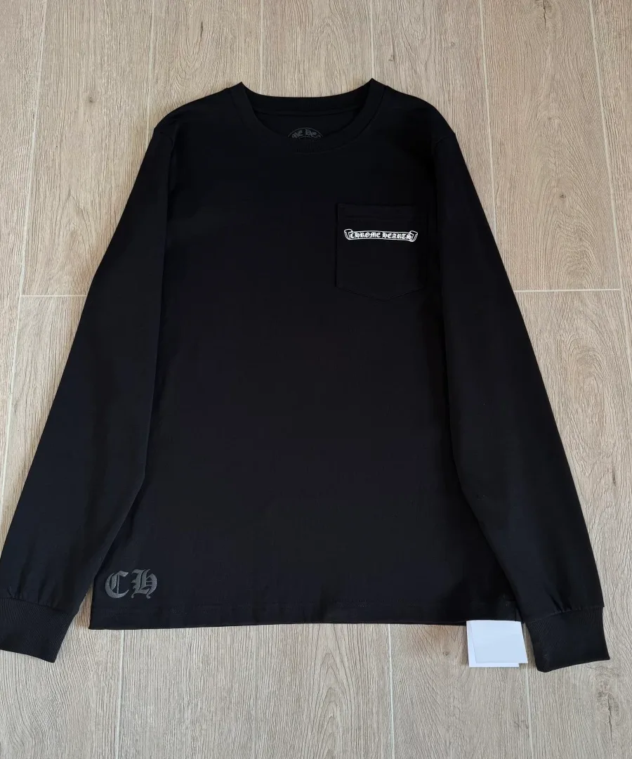 Черный лонгслив Chrome Hearts, вид спереди