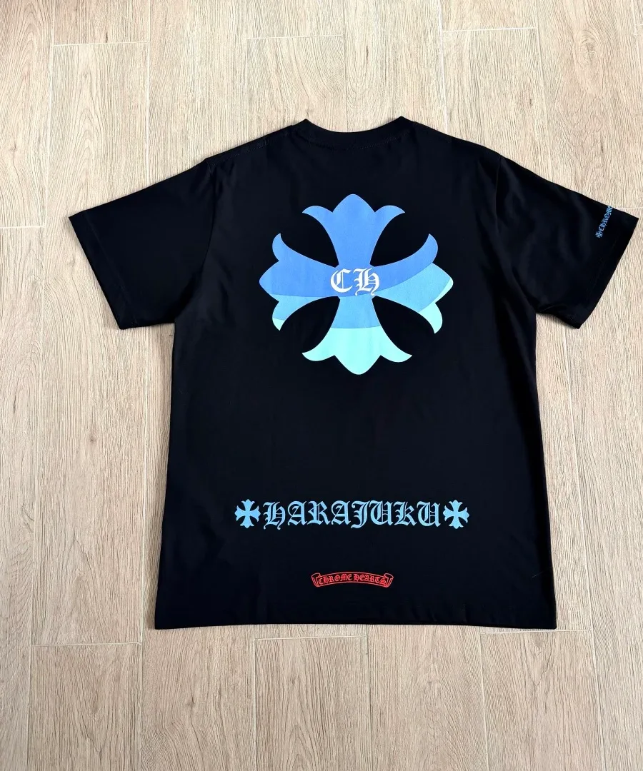 Черная футболка Chrome Hearts Harajuku Limited, вид сзади