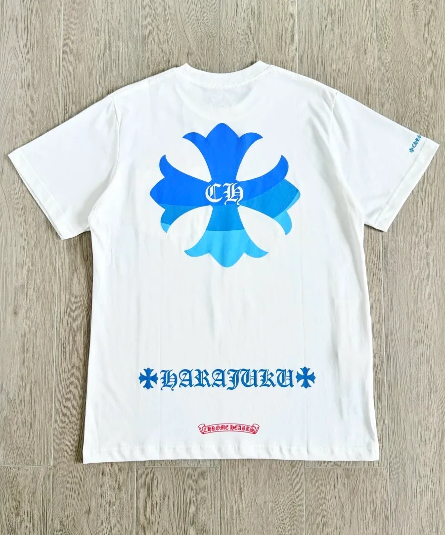 Белая футболка Chrome Hearts Harajuku Limited, вид сзади