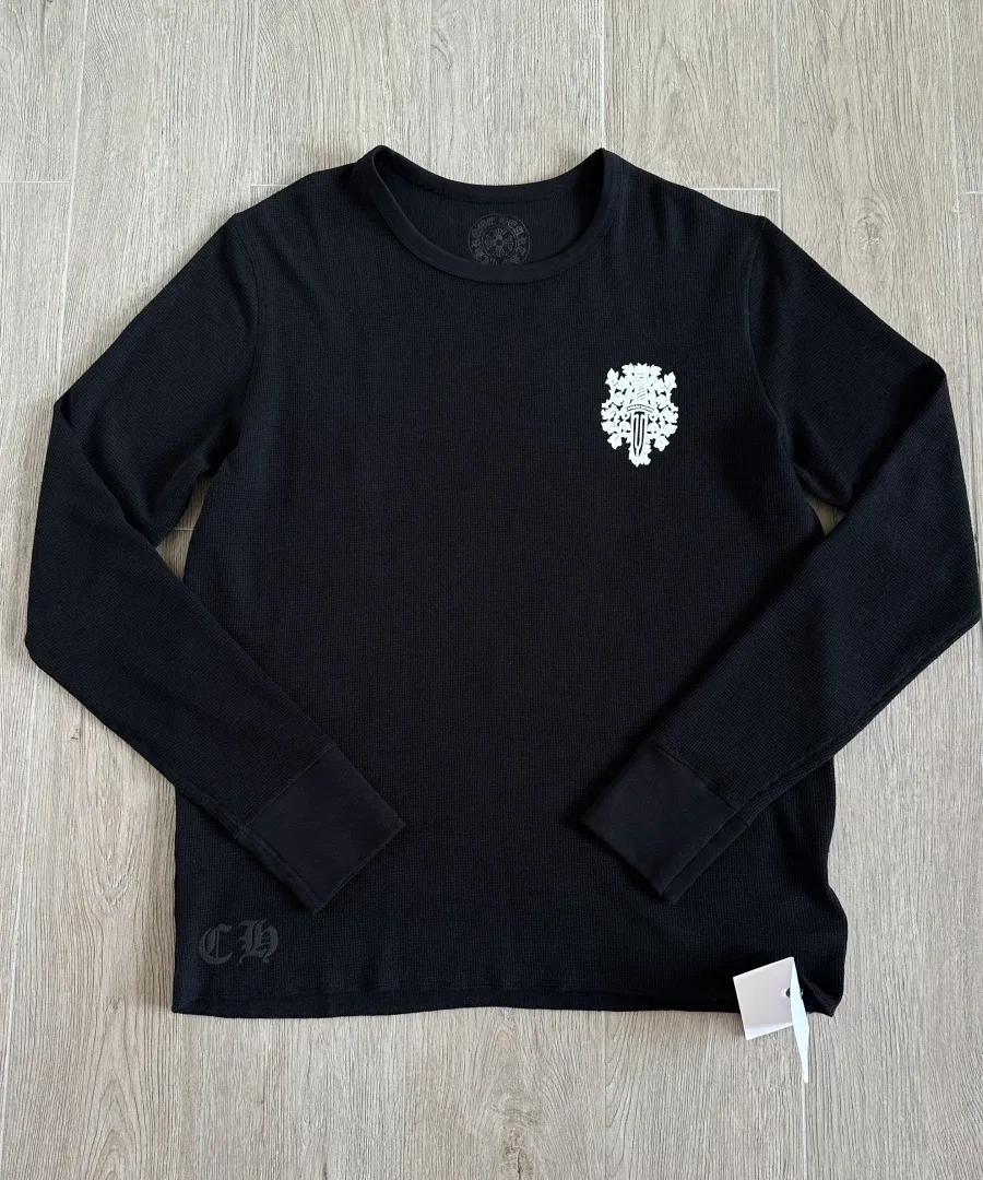 Черный лонгслив Chrome Hearts, вид спереди