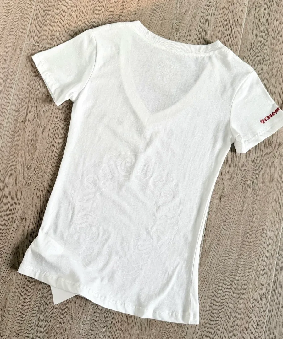 Белая футболка Chrome Hearts с принтом на спине