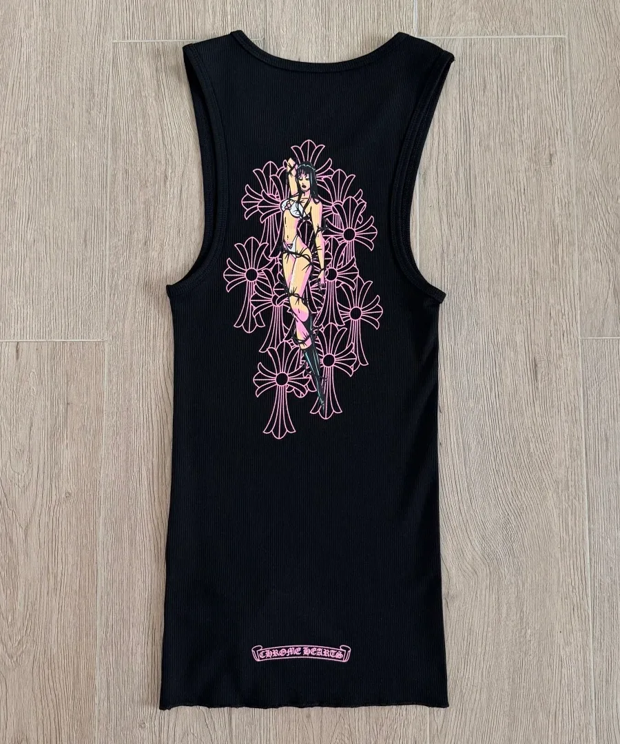 Черное платье-майка Chrome Hearts Deadly Doll, вид сзади под углом