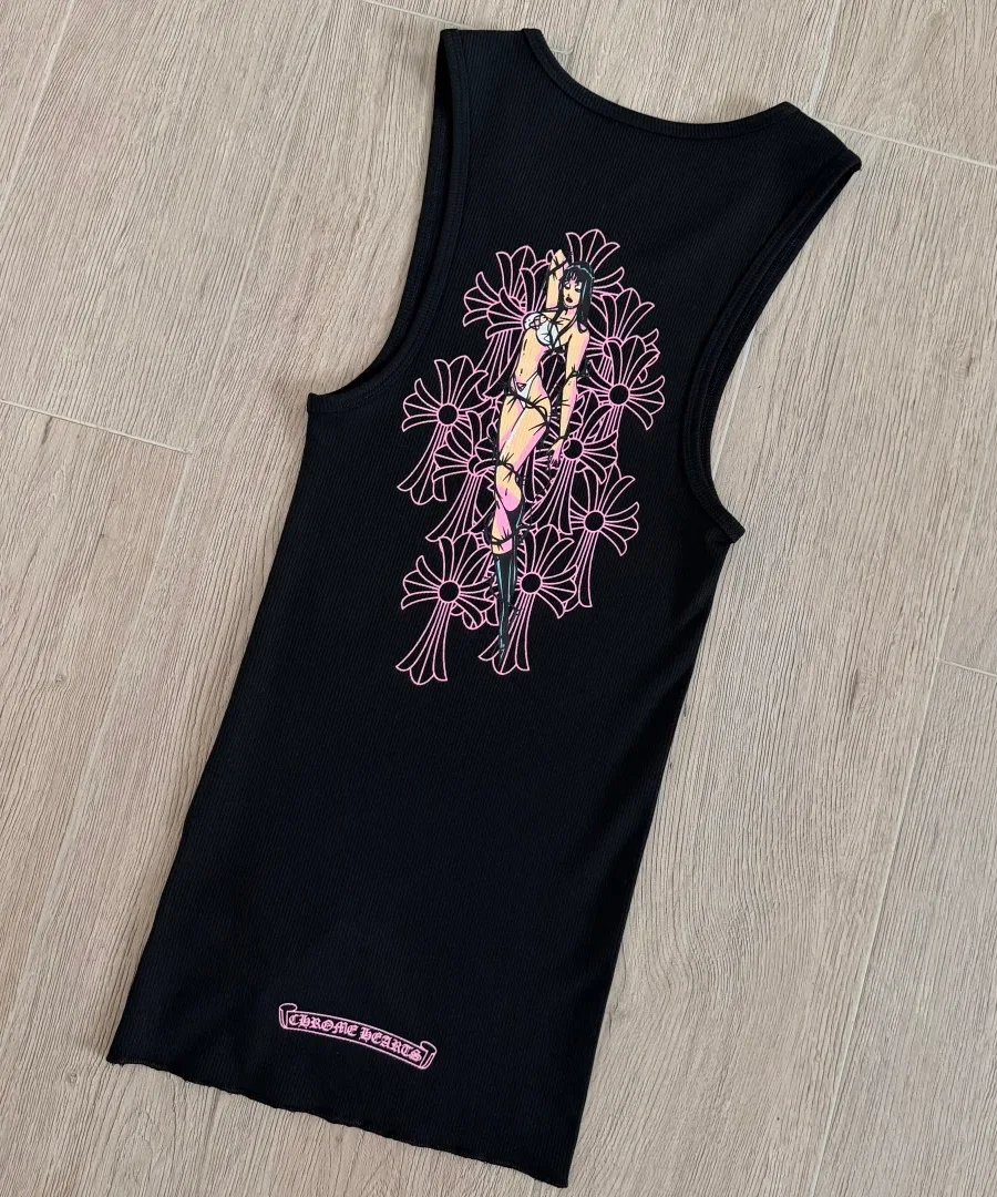 Черное платье-майка Chrome Hearts Deadly Doll, вид спереди