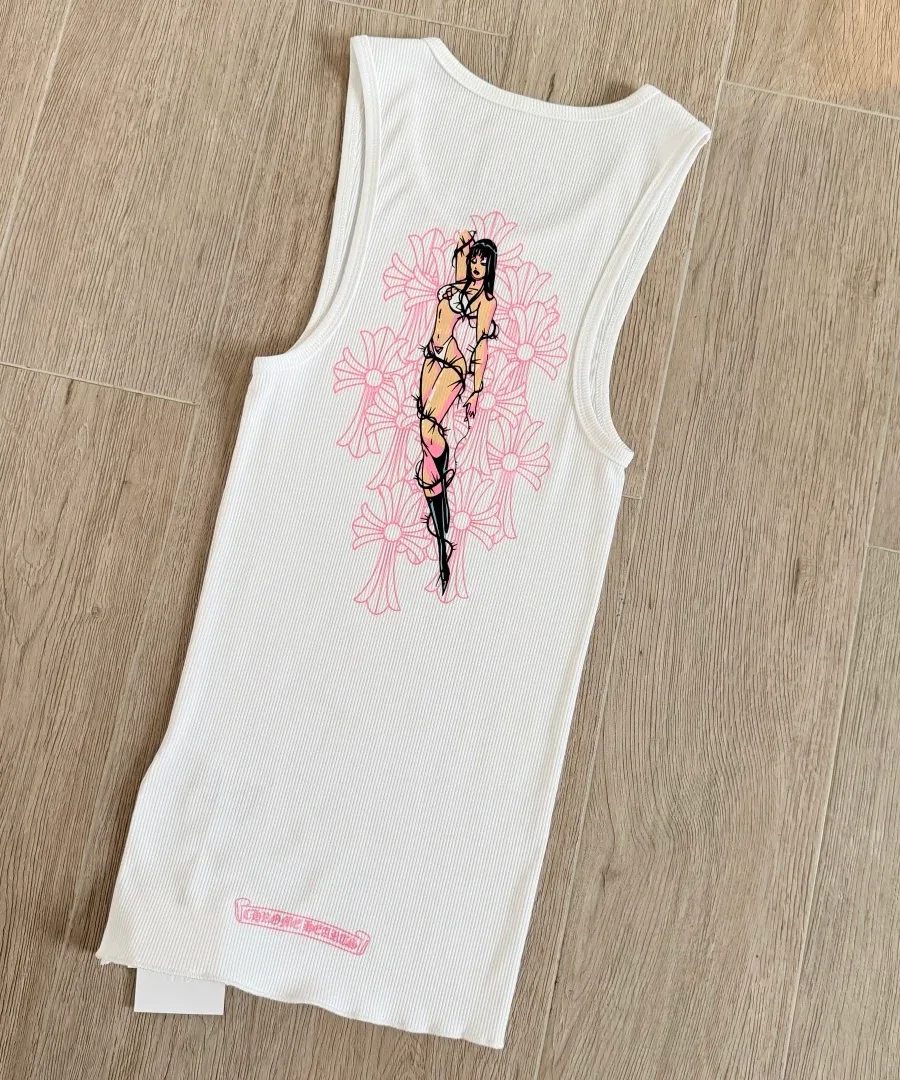 Белое платье-майка Chrome Hearts Deadly Doll, вид сзади под углом