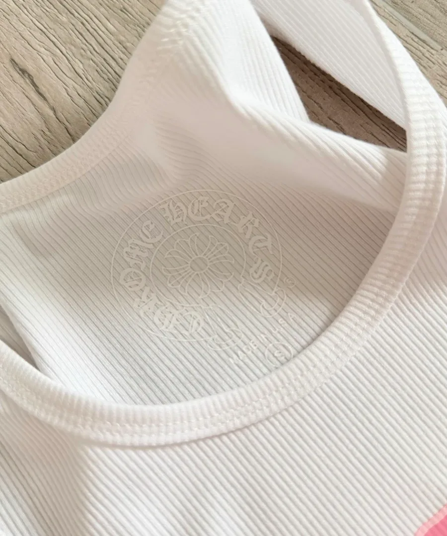 Круглый вырез белого платья-майки Chrome Hearts Deadly Doll