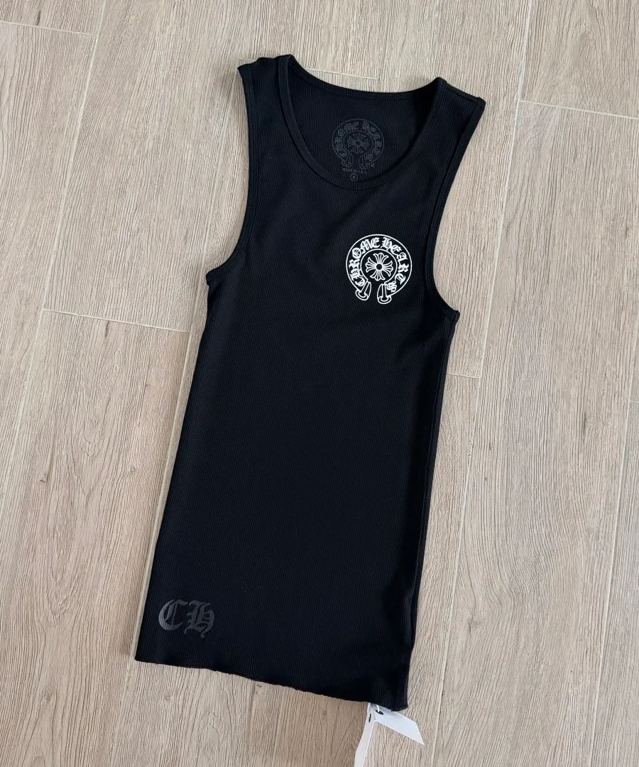 Черная майка Chrome Hearts, вид сзади